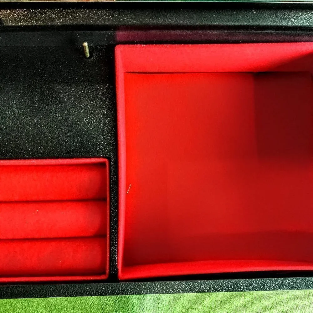 Vintage Japanese Black Lacquer Musical Jewelry Box NIB